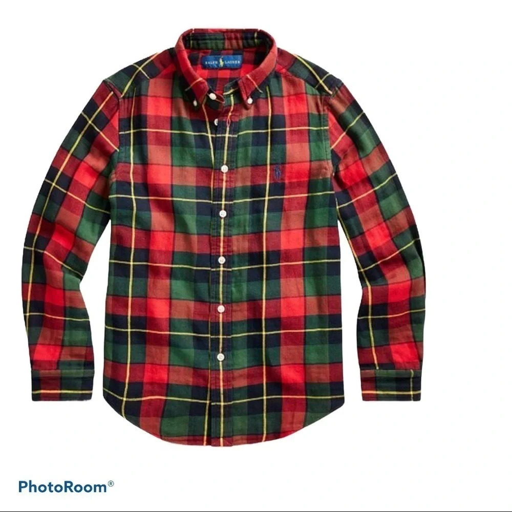 Polo Ralph Lauren plaid button down boy dress shirt Sz 14/16